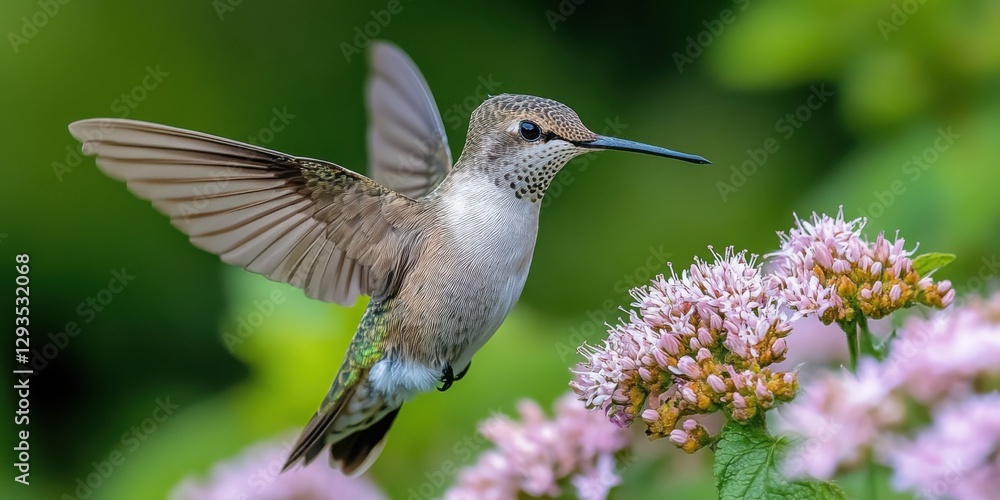 Fototapeta premium Whispers of Nature: The Graceful Hummingbird