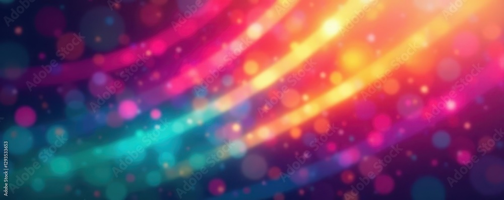 Obraz premium Blurred rainbow streaks, vibrant hues, bokeh effect, vector background, vector texture, graphic