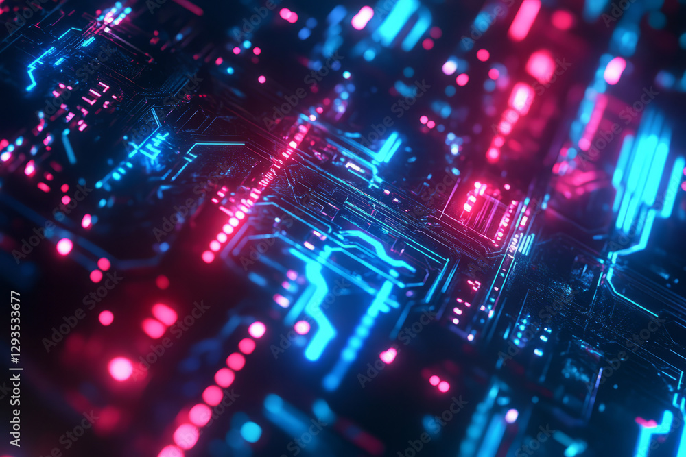 Abstract futuristic DNA strand made of glowing circuits, cybernetic biotech theme, high-tech innovation, ultra-detailed, neon blue and red lighting, sci-fi concept. Abstract futuristic DNA strand made of glowing circuits, cybernetic biotech theme, high-tech innovation, ultra-detailed, neon blue and red lighting, sci-fi concept.