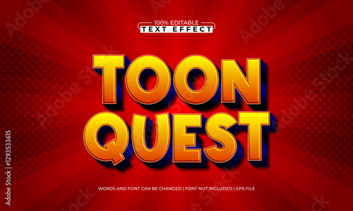 toon quest editable text effect with a kids and cartoon text style