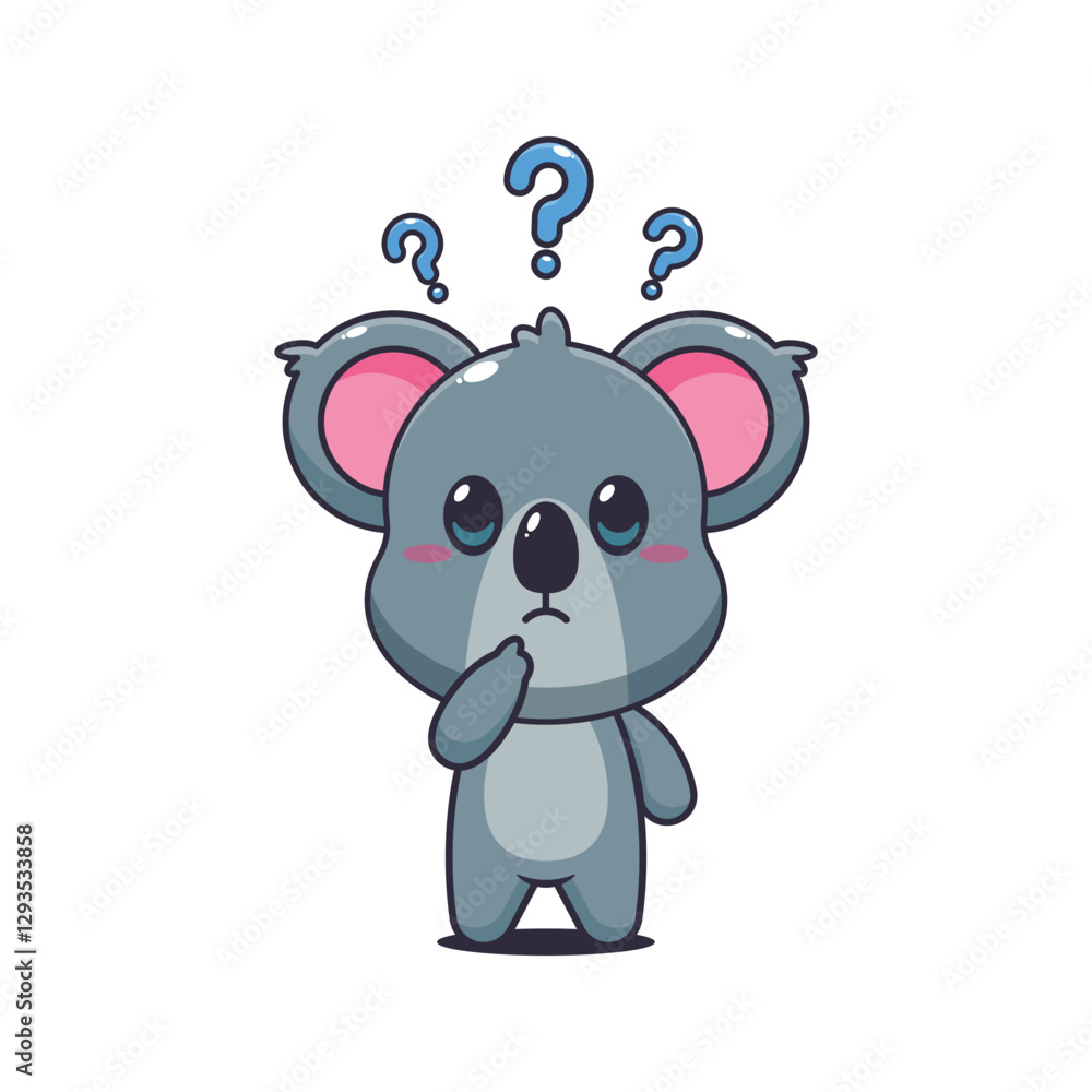 Fototapeta premium Koala cartoon vector illustration is confused