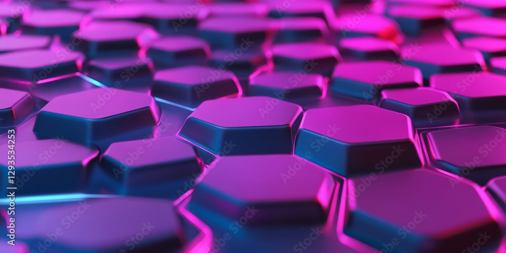 A high-tech abstract background featuring a complex web of interconnected luminous hexagonal tiles. Each tile pulsates with a soft neon glow, forming an evolving futuristic data visualization that A high-tech abstract background featuring a complex web of interconnected luminous hexagonal tiles. Each tile pulsates with a soft neon glow, forming an evolving futuristic data visualization that