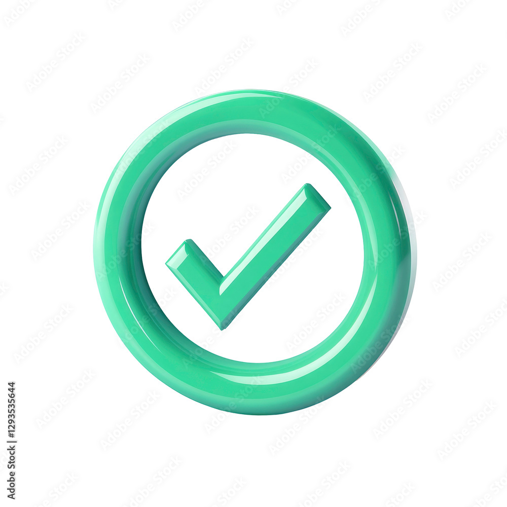 3D Rendered Green Checkmark Icon on transparent background 3D Rendered Green Checkmark Icon on transparent background