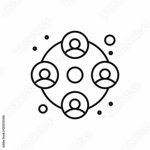 Teamwork collaboration icon vector sign