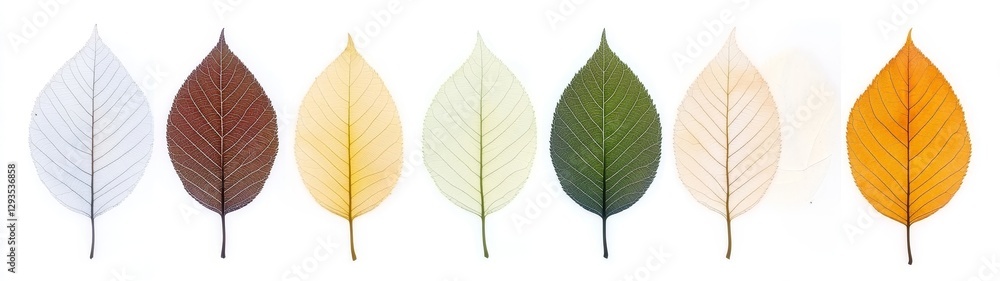 Gradation of Leaf Colors from Green to Brown in Natural Setting Gradation of Leaf Colors from Green to Brown in Natural Setting