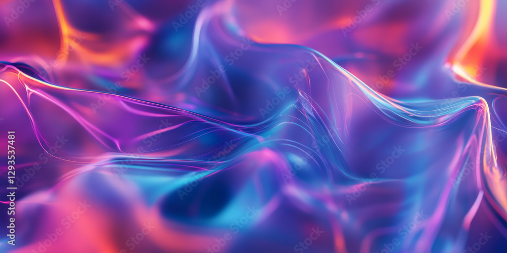A surreal abstract background featuring layered translucent energy sheets, softly glowing with a shifting neon spectrum. The radiant, fluid-like surfaces blend seamlessly, creating a futuristic visual A surreal abstract background featuring layered translucent energy sheets, softly glowing with a shifting neon spectrum. The radiant, fluid-like surfaces blend seamlessly, creating a futuristic visual