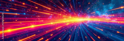 Colorful comic speed lines and dots on vibrant background, motion blur, design elements, comic book