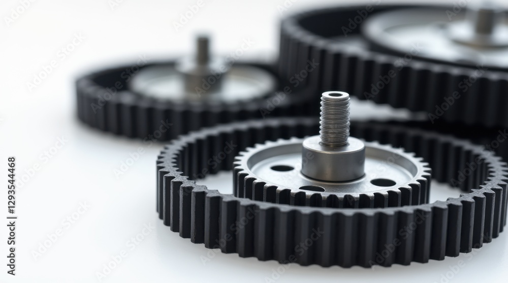 Close-up of Car Timing Belt and Gears Close-up of Car Timing Belt and Gears