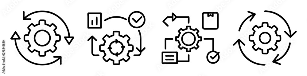 process icon, process line art - simple line art of process, perfect for process logos and icons process icon, process line art - simple line art of process, perfect for process logos and icons