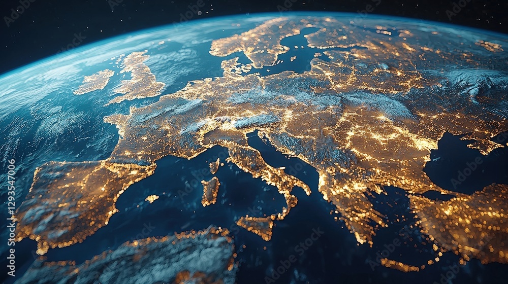 Stunning View of Europe at Night Stunning View of Europe at Night