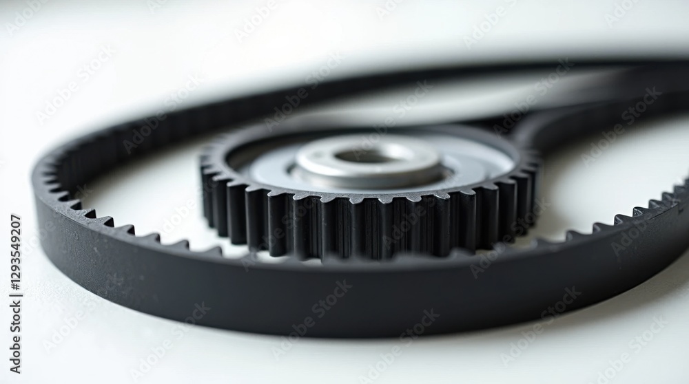 Close-up of Car Timing Belt and Gears Close-up of Car Timing Belt and Gears