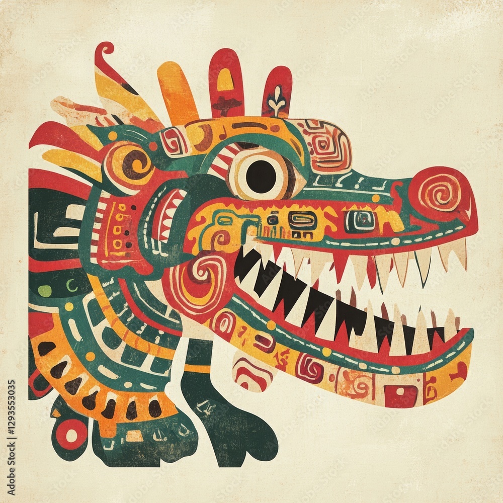 Folk Art Reptilian Beast Folk Art Reptilian Beast