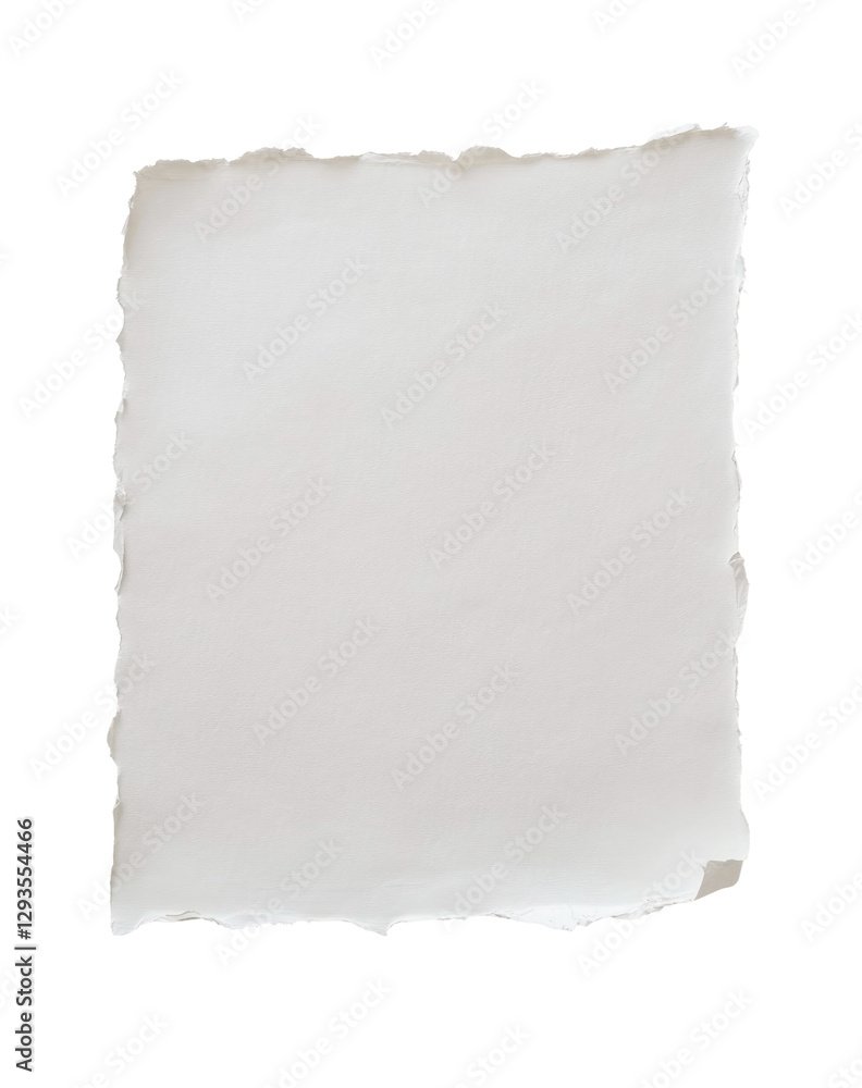 Textured Paper Sheet with Frayed Edges on transparent background Textured Paper Sheet with Frayed Edges on transparent background