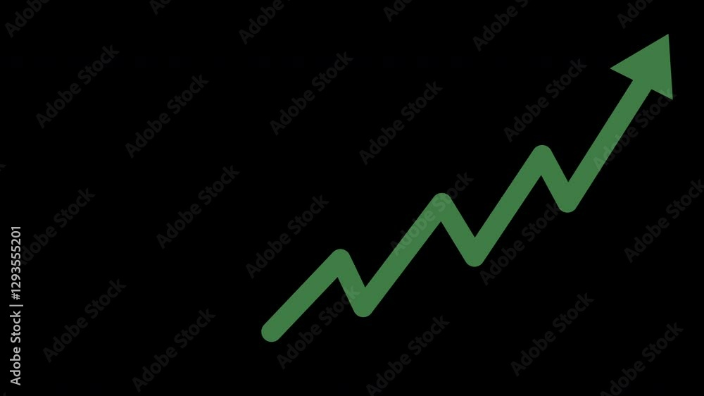 A business line arrow animation.business growth concept A business line arrow animation.business growth concept