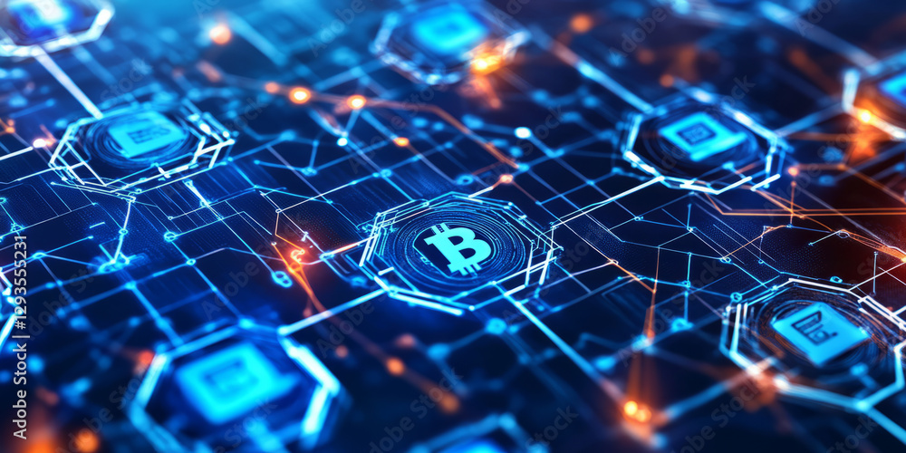 A glowing futuristic AI-powered financial security system, featuring cybernetic blockchain encryption grids, pulsating holographic fraud detection pathways, and swirling digital banking verification A glowing futuristic AI-powered financial security system, featuring cybernetic blockchain encryption grids, pulsating holographic fraud detection pathways, and swirling digital banking verification
