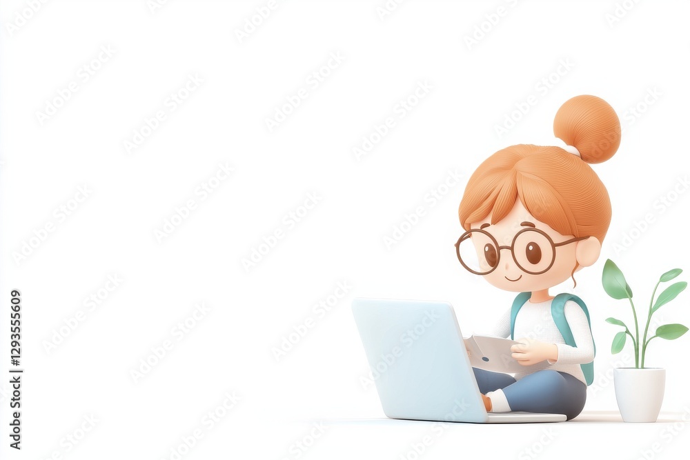 Cartoon blogger creating content cozy workspace writing articles digital environment whimsical perspective occupation exploration Cartoon blogger creating content cozy workspace writing articles digital environment whimsical perspective occupation exploration