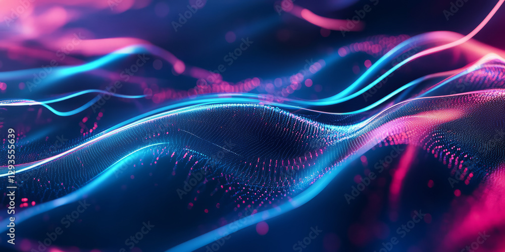 A surreal abstract background with softly pulsating neon waves, dynamically forming intricate energy patterns in a futuristic digital expanse. The high-tech fluidity and glowing motion evoke an A surreal abstract background with softly pulsating neon waves, dynamically forming intricate energy patterns in a futuristic digital expanse. The high-tech fluidity and glowing motion evoke an