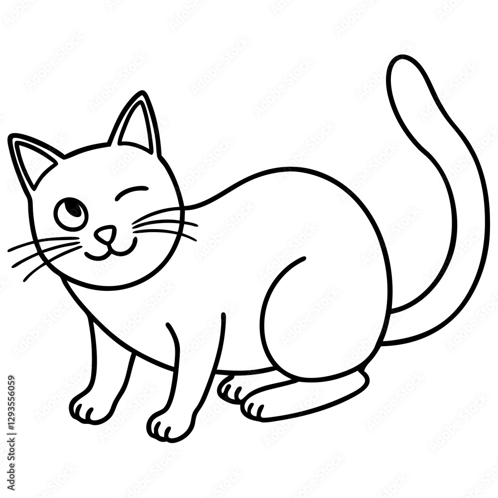 A cat rolling it's eyes dramatically line art vector illustration A cat rolling it's eyes dramatically line art vector illustration
