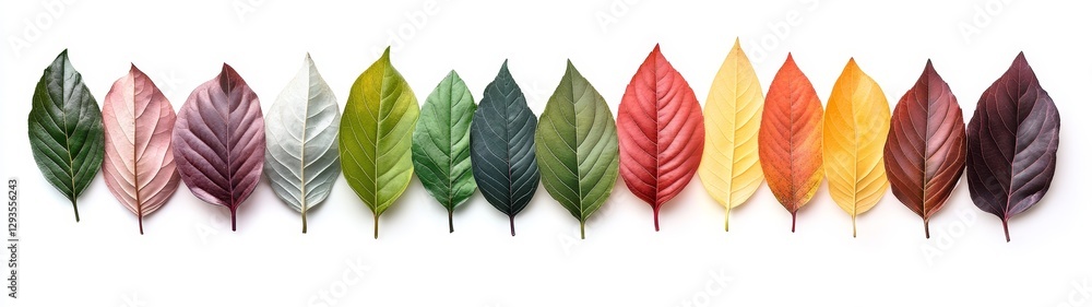 Fototapeta premium Colorful Leaves Collection Showcasing Nature's Seasonal Palette