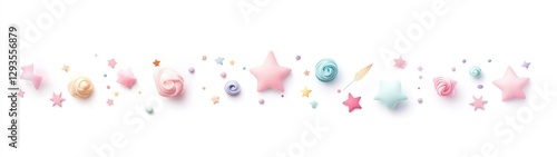 Pastel Stars and Swirls Decoration for Dreamy Background Design