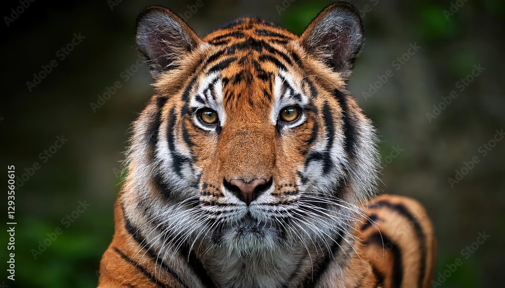 Majestic Sumatran Tiger in a Wild Indonesian Jungle, Majestically Staring Intently with Fur Glowing under Golden Sunlight, Showcasing Power and Grace in the Heart of the Tropics. Majestic Sumatran Tiger in a Wild Indonesian Jungle, Majestically Staring Intently with Fur Glowing under Golden Sunlight, Showcasing Power and Grace in the Heart of the Tropics.