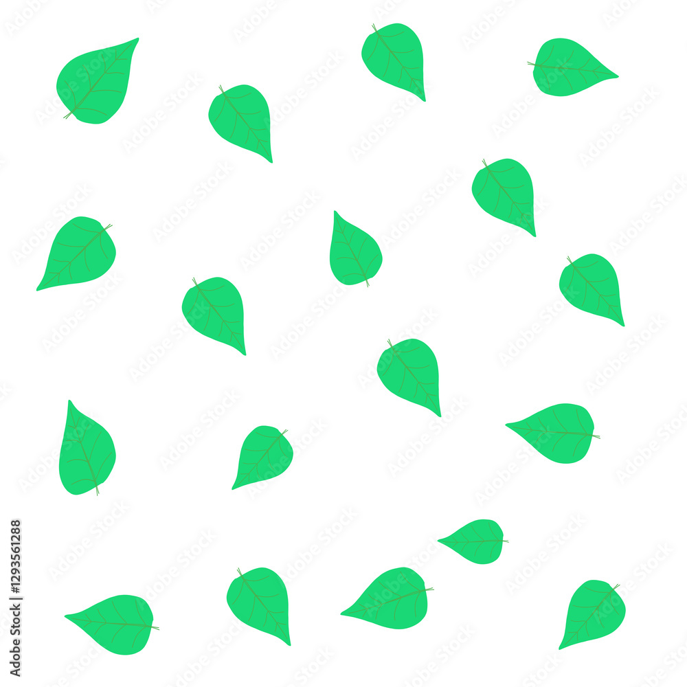 Scattered green leaves illustration graphic art Scattered green leaves illustration graphic art
