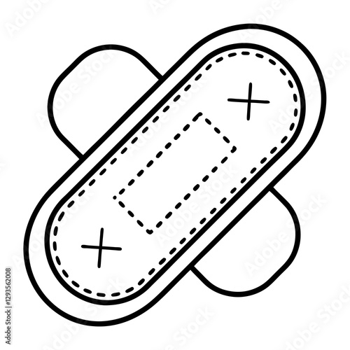 A self healing wound patch line art vector illustration 