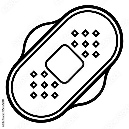 A self healing wound patch line art vector illustration 