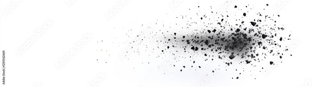 Abstract Black Particles Creating Dynamic Motion on White Background Abstract Black Particles Creating Dynamic Motion on White Background