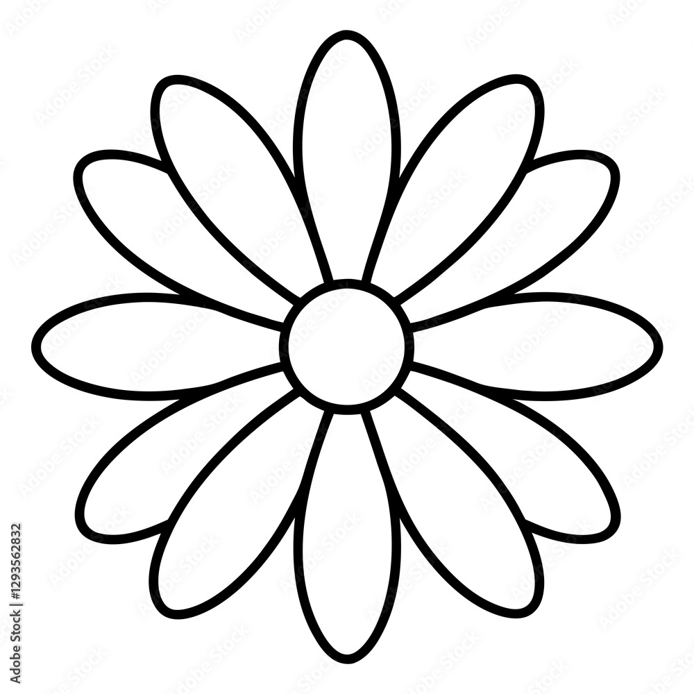 Minimalist daisy pattern silhouette vector illustration Minimalist daisy pattern silhouette vector illustration