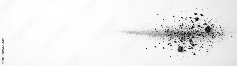 Abstract Dust Cloud Exploding on White Background with Rocks Abstract Dust Cloud Exploding on White Background with Rocks