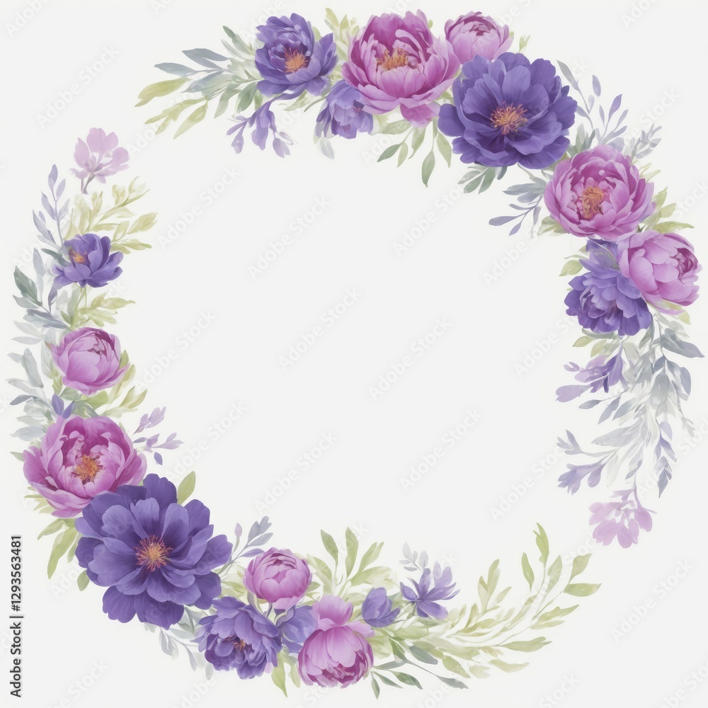 corona de flores estilo acuarela corona de flores estilo acuarela