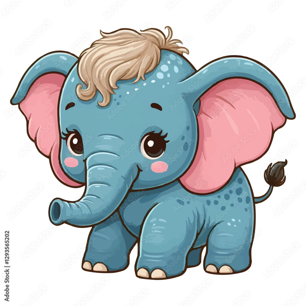Fototapeta premium cute cartoon elephant