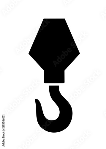 crane hook icon vector on white background. hook icon