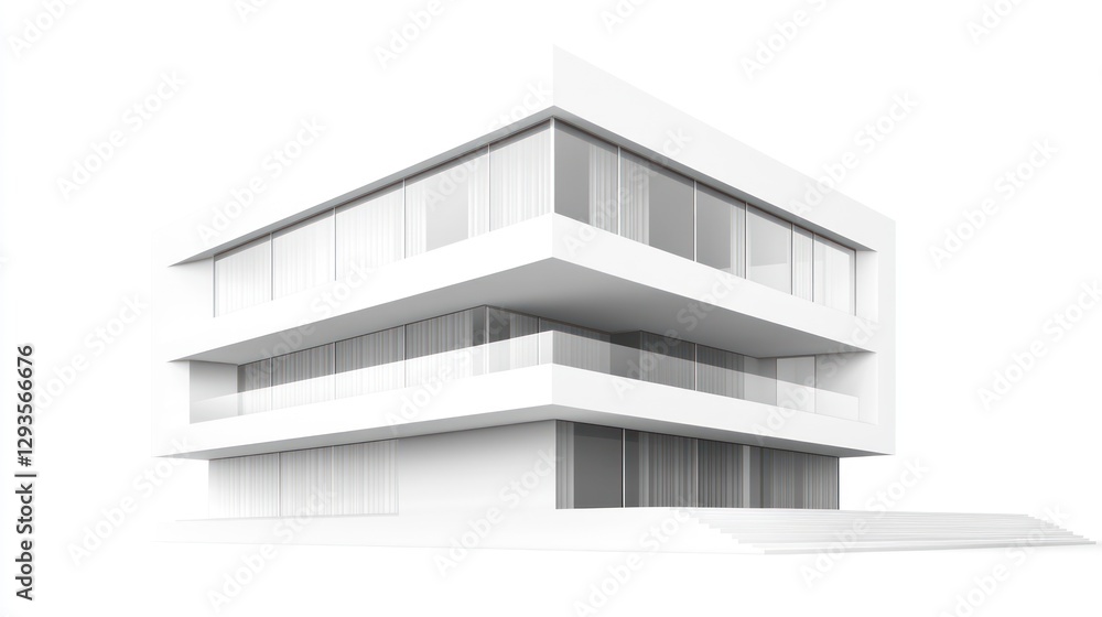 Modern Architecture Building Exterior, Isolated, 3D Model, Cityscape Background, Graphic Design, Presentation Visual, Potential Use in Construction, Interior Design Modern Architecture Building Exterior, Isolated, 3D Model, Cityscape Background, Graphic Design, Presentation Visual, Potential Use in Construction, Interior Design