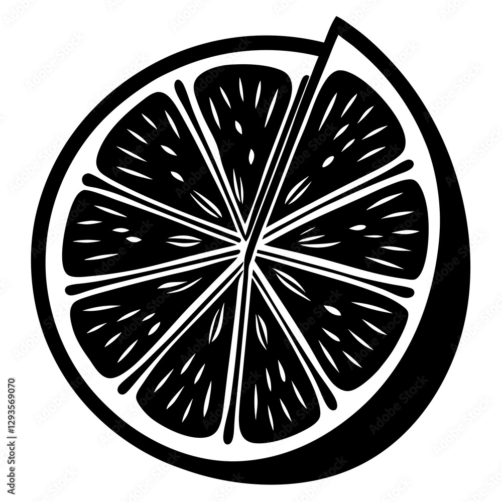 Orange sliced in half silhouette vector illustration Orange sliced in half silhouette vector illustration