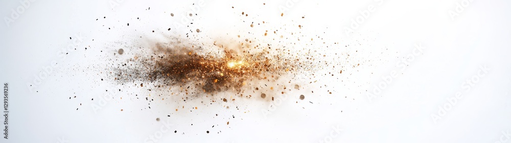 Abstract Explosion of Colorful Particles Against a White Background Abstract Explosion of Colorful Particles Against a White Background