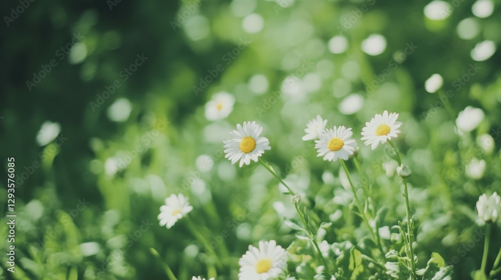 Close-up of white and yellow daisies in a bouquet, minimalist and cheerful garden composition Close-up of white and yellow daisies in a bouquet, minimalist and cheerful garden composition