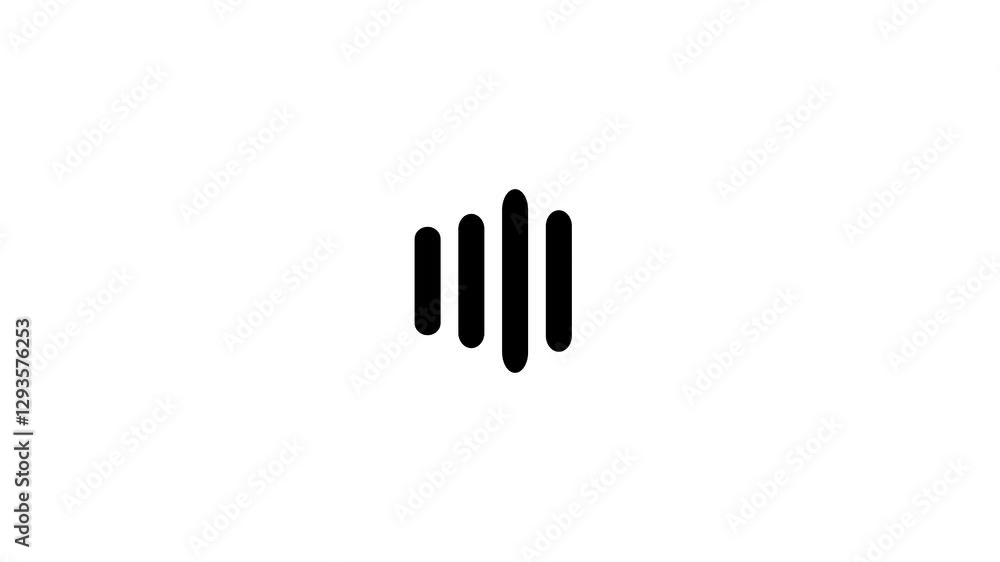 Music Loading Animation Bar variations black and white loading animation. Music sound waves ...