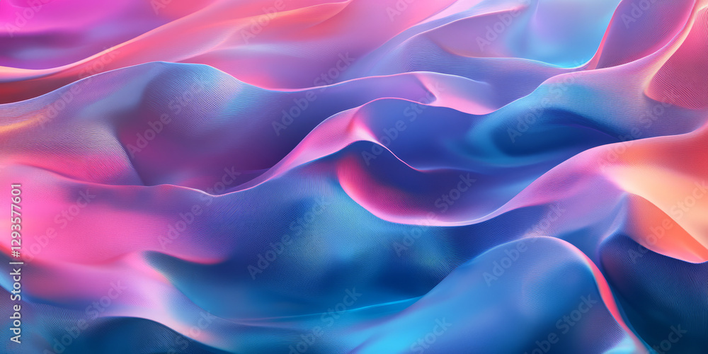 A mesmerizing abstract background featuring infinite layers of iridescent neon light sheets, softly drifting through a luminous cybernetic expanse. The futuristic interplay of color and motion creates A mesmerizing abstract background featuring infinite layers of iridescent neon light sheets, softly drifting through a luminous cybernetic expanse. The futuristic interplay of color and motion creates