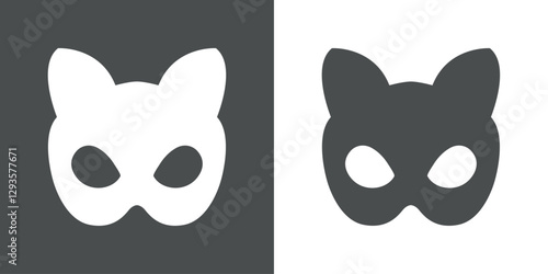 Silueta de máscara de carnaval con forma de cabeza de gato
