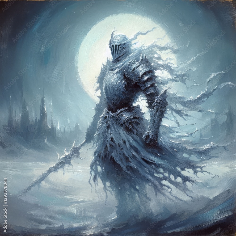 Obraz premium Phantom Knight on the Haunted Battlefield