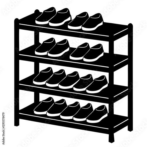 Shoe rack for worshippers silhouette vector illustration 