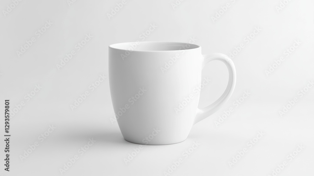 Simple white mug mockup, high-resolution, isolated on a solid white background Simple white mug mockup, high-resolution, isolated on a solid white background