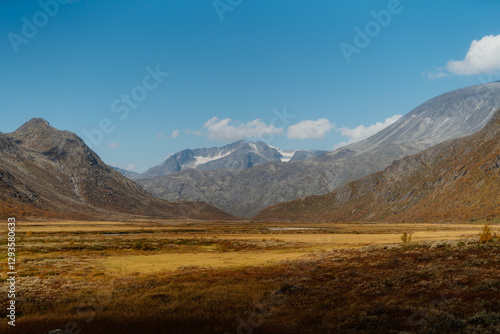 Majestic Mountain Valley in Autumn Light, Jotunheimen National Park, Norway