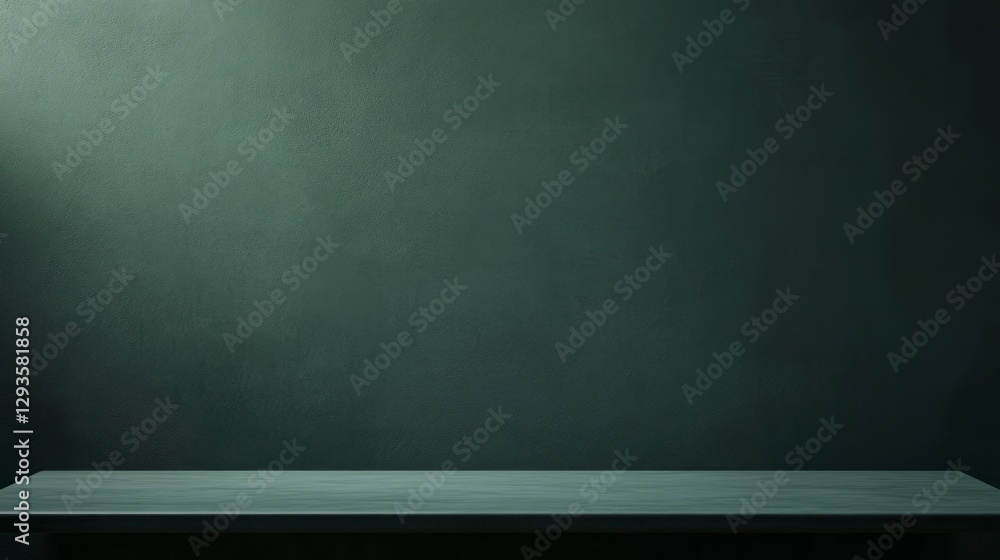 Photo of a solid green background for product display with empty space at the top. Web banner with copy space on the right Photo of a solid green background for product display with empty space at the top. Web banner with copy space on the right