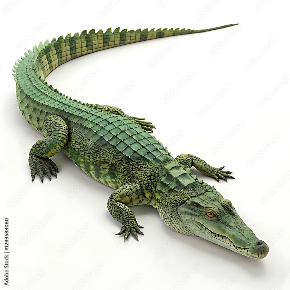 Naklejka premium 3D Realistic Crocodile