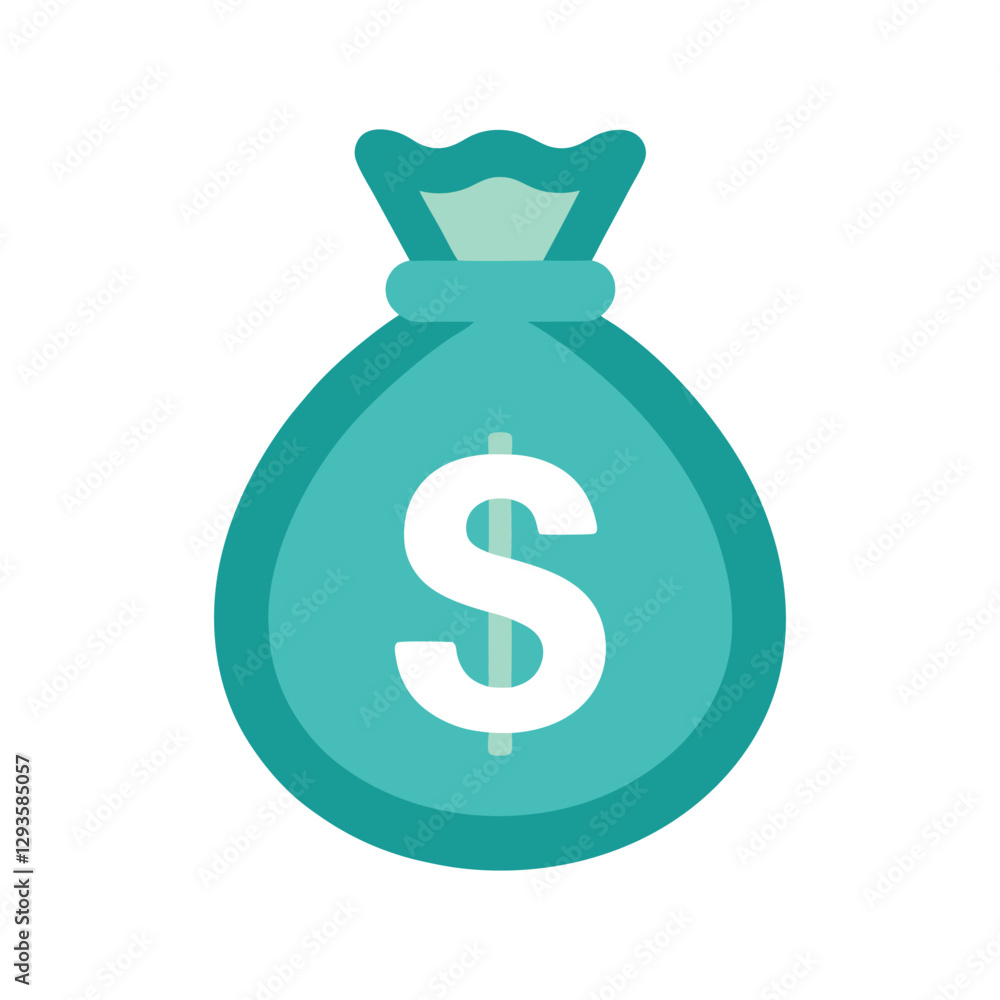 Vector money bag icon with a dollar sign Vector design on white isolated background Vector money bag icon with a dollar sign Vector design on white isolated background