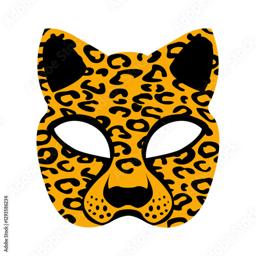 Silueta de máscara de carnaval con forma de cabeza de leopardo 
