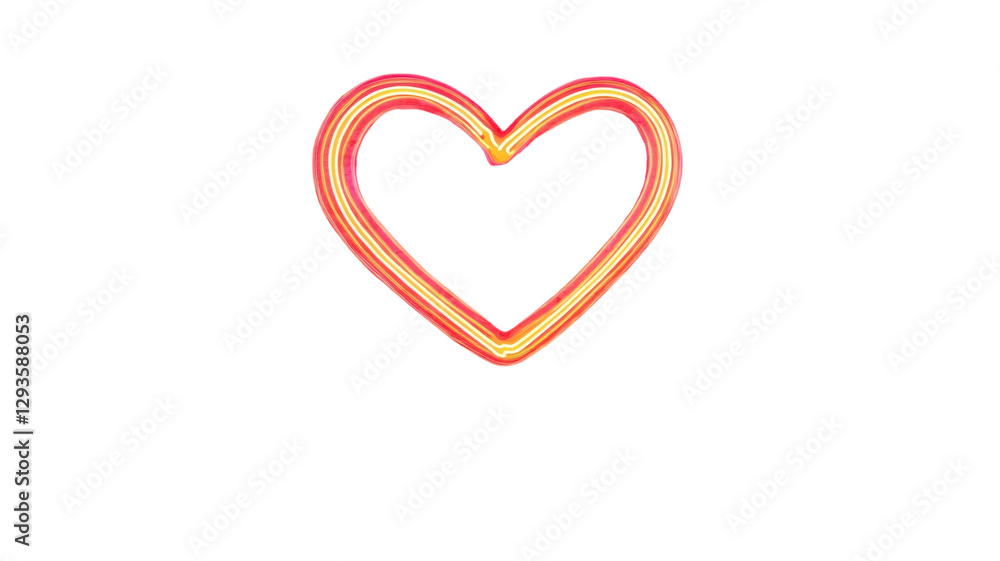 Bright heart shape created with vibrant colors against a clean background Bright heart shape created with vibrant colors against a clean background